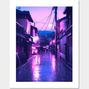 Japanese street neon Posters and Art